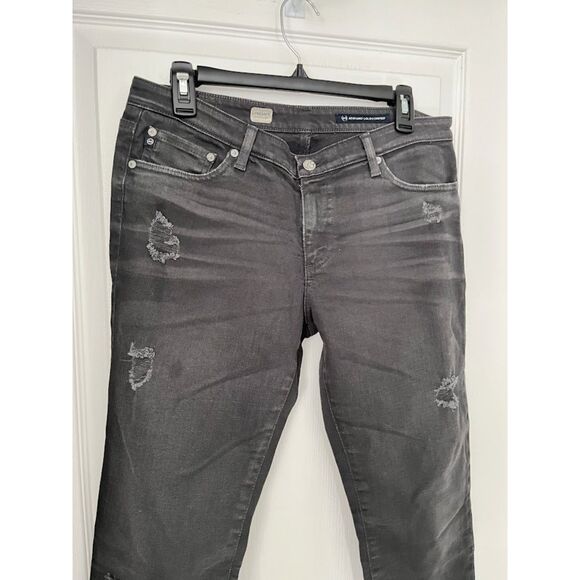 AG Adriano Goldschmied Premiere Skinny Straight Distressed Pocket Jeans - Picture 5 of 13